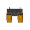 Besa Lighting Milo 4 Vanity, Amber, Black, 2x60W Incandescent 2WG-MILO4AM-BK - alternate 1